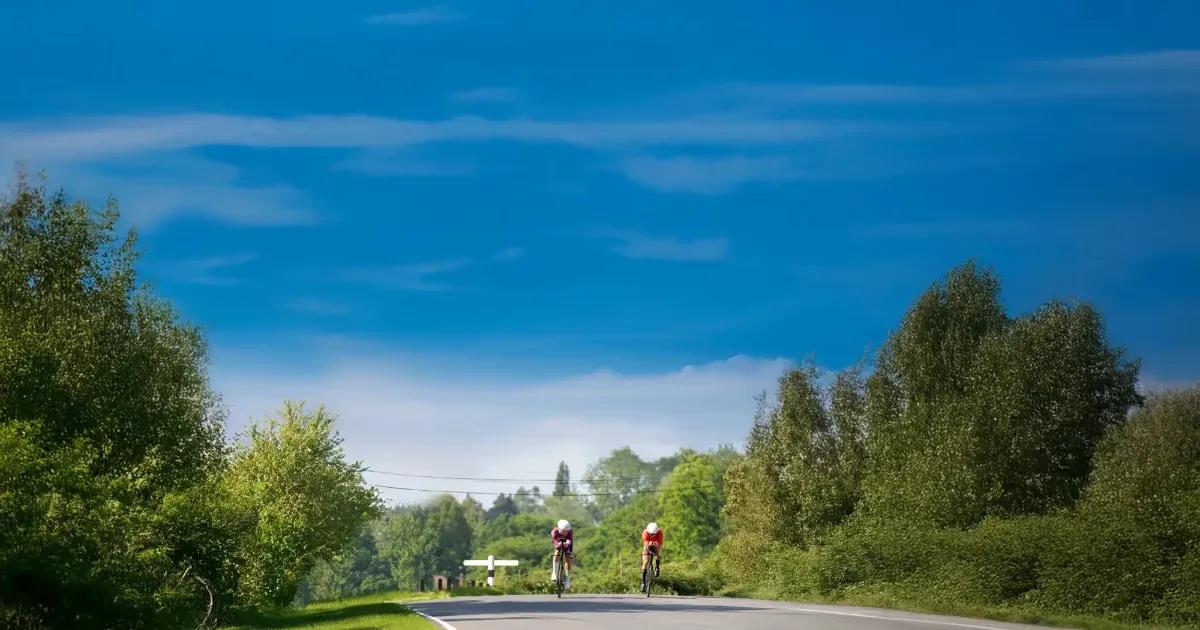 Two riders time trialling