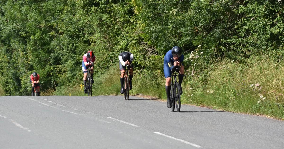 Cyclists riding a time trial