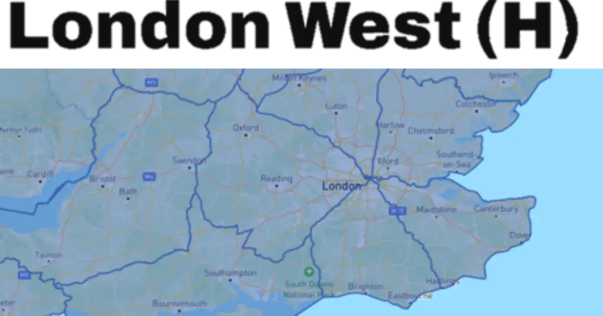 Map of the South East of England, showing CTT district boundaries. 
